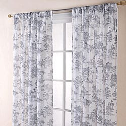 Toile Black White 84 Inch Sheer Curtain Panels 4739007 White 84 Inch Sheer Curtain Panels