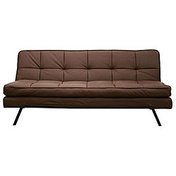 Carson Brown Faux Leather Futon - Overstock - 4765226