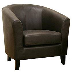 Shop Frederick Dark Brown Leather Club Chair Free Shipping Today