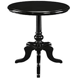 slide 2 of 3, Laquer Black Finish Round Wood Accent Table