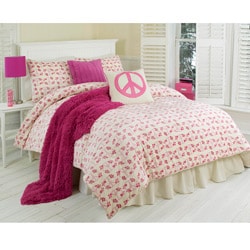 Shop Floral Peace Sign 2-piece Twin-size Comforter Set ...