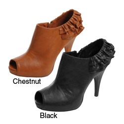 bamboo peep toe booties