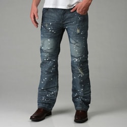 mens destroyed bootcut jeans