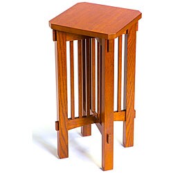 Shop American Red Oak Mission Style Tall Plant Stand Overstock 5017107