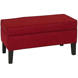 Made To Order Westport Upholstered Deep Red Storage Bench - Bed Bath ...
