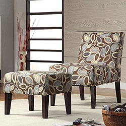 Decor Leaves Print Upholstered Lounge Chair And Ottoman - Bed Bath ...