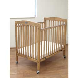 Shop Folding Natural Wooden Compact Crib With 3 Inch Mattress