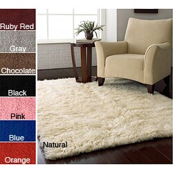 preview thumbnail 1 of 0, Alexa Ultra Premium Natural Flokati New Zealand Wool Shag Rug (5' x 7')