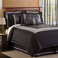 Shop Lush Decor Croc 8 Piece Comforter Set Black Free Shipping