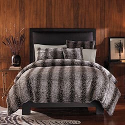 Shop Jaguar Faux Fur 3 Piece King Size Duvet Cover Set Overstock