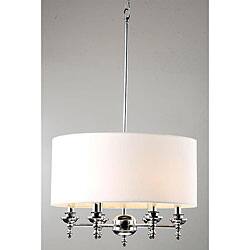 slide 1 of 3, Indoor 6-light Classic Chrome/ White Shade Chandelier