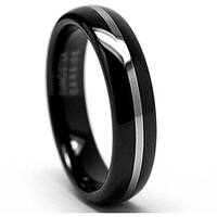 Unisex Black-plated Tungsten Carbide Wedding Band