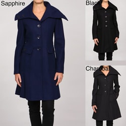 Via Spiga Women's Wool Flare Coat - 13015246 - Overstock.com Shopping ...