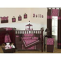 Shop Brown And Pink 9 Piece Crib Bedding Set Overstock 5298427