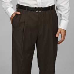 Shop Austin Reed Men's Brown Houndstooth Pleated Pants - Free Shipping ...