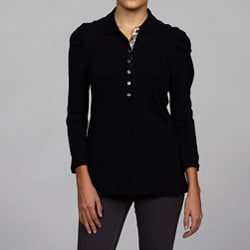 women's three quarter length sleeve polo shirts