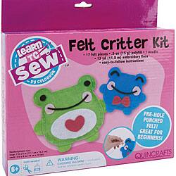 slide 1 of 1, Learn To Sew 'Frog' Felt Critters Kit