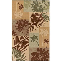 Hand-hooked Extrinsic Brown Floral Rug (8' x 10') - Bed Bath & Beyond ...
