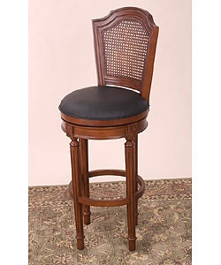 Louis XVI Swivel Counter Stool with Cane Back (Leather Seat ... - Louis XVI Swivel Counter Stool with Cane Back (Leather Seat)