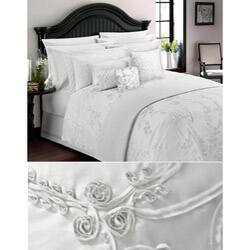 Shop Handmade Soutache White Queen Size 3 Piece Duvet Cover Set