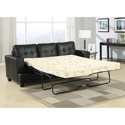 Shop Diamond Black Faux Leather Sleeper Sofa Free Shipping Today