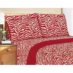 Shop Red And White Zebra Print King Size Quilt Overstock 5793623