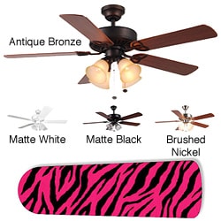 Shop New Image Concepts 4 Light Ceiling Fan With Pink Zebra Blades