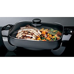 Deni Nonstick 12x12 in Heavy duty Silver Electric Skillet with Glass Lid Refurbished