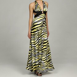 yellow and black tiger print dress