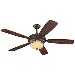 Monte Carlo Edwardian 3-light Bronze Indoor/ Outdoor Ceiling Fan - Bed ...