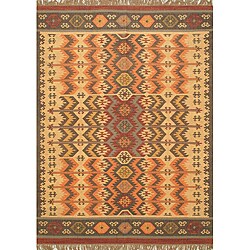 Hand-woven Palas Shirvan Kilim Beige Wool Rug (8' x 11') - Overstock ...