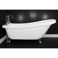 Vintage Collection 67-inch White Acrylic Clawfoot Slipper Tub - Free ... Vintage Collection 67-inch White Acrylic Clawfoot Slipper Tub - Free ...