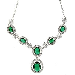 Cano Elegant Green Emerald Cubic Zirconia and Crystal Necklace ...