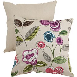 Shop Pillow Perfect Beige/ Purple Modern Floral Throw Pillow - Free ...