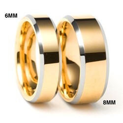 Shop Men's Tungsten Goldplated and Carbide Bevel Edge Band - Free ...