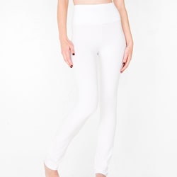 white cotton yoga pants