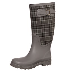 Dirty Laundry Women's 'Rocky Top' Grey/ Grey Plaid Rain Boots - Free ...