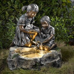 Fratelli Siblings LED Back-Lit Rock Water Fountain