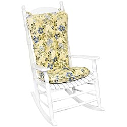 Shop Cotton Yellow Floral Jumbo 2 Piece Rocking Chair Cushion Set