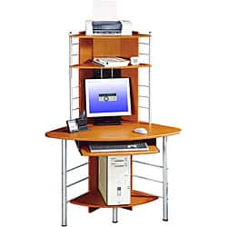 Shop Deluxe Corner Tower Computer Workstation Desk Free Shipping