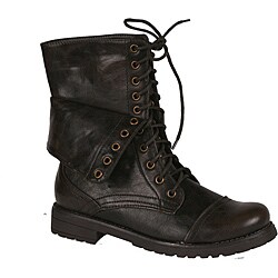 Shop Neway by Beston Women's 'legend-03' Brown Combat Boots - Free ...