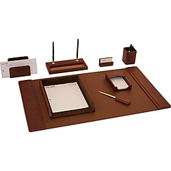 Dacasso Cognac Italian Leather 8-piece Desk Set - Bed Bath & Beyond ...