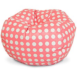 BeanSack Pink Polka-dot Vinyl Bean Bag Chair - Overstock - 6649744
