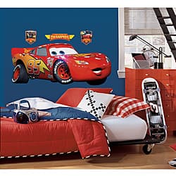 slide 2 of 4, RoomMates Cars Lightening McQueen Peel and Stick Giant Wall Decal