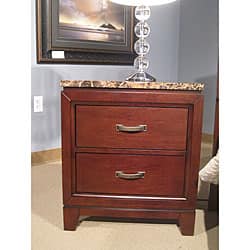 Shop Amble Warm Cherry Finish 2 Drawer Nightstand Overstock 6737188