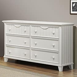 Shop Alderson Cottage White 6 Drawer Beadboard Dresser Overstock