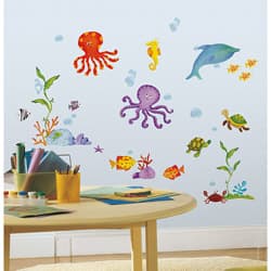 slide 2 of 5, RoomMates Adventures Under the Sea Peel and Stick Wall Decals