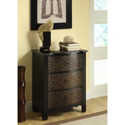 Shop Black Gold Transition 3 Drawer Bombay Chest Free Shipping