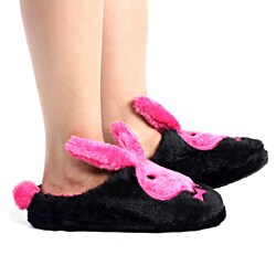 black bunny slippers