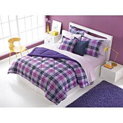 Shop Vcny Camp Purple Plaid Comforter Free Shipping On Orders